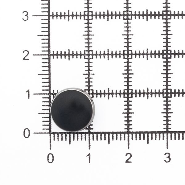 Пуговицы металл на ножке 18L=11 мм, (Black/S (черный/серебро)), MEs-2013, 36 шт