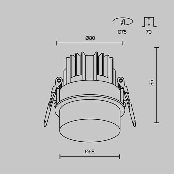 Встраиваемый светодиодный светильник Maytoni Technical Nude DL065-12W4K-W