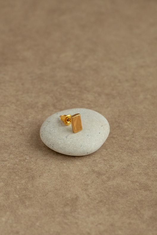 Серьга-гвоздик слиток 1шт, позолота / Mythos