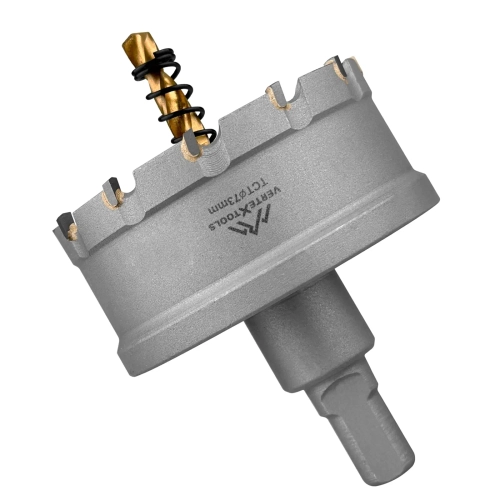 КОРОНКА ПО МЕТАЛЛУ ТВЕРДОСПЛАВНАЯ С ЦЕНТРИРУЮЩИМ СВЕРЛОМ VERTEXTOOLS 73мм