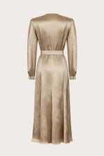 ПЛАТЬЕ ИЗ ТРИАЦЕТАТА С ФАКТУРНЫМ ОРНАМЕНТОМ