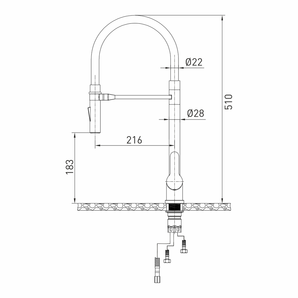 Смеситель для кухни 35k MIXLINE MLSS-0402BL серый гибкий излив магнит, п/гайку ЧЕРНЫЙ ГРАФИТ