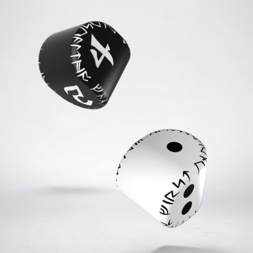 D2&amp;D4 Runic Dice: 1x White&amp;black D2 + 1x Black&amp;white D4 (2)