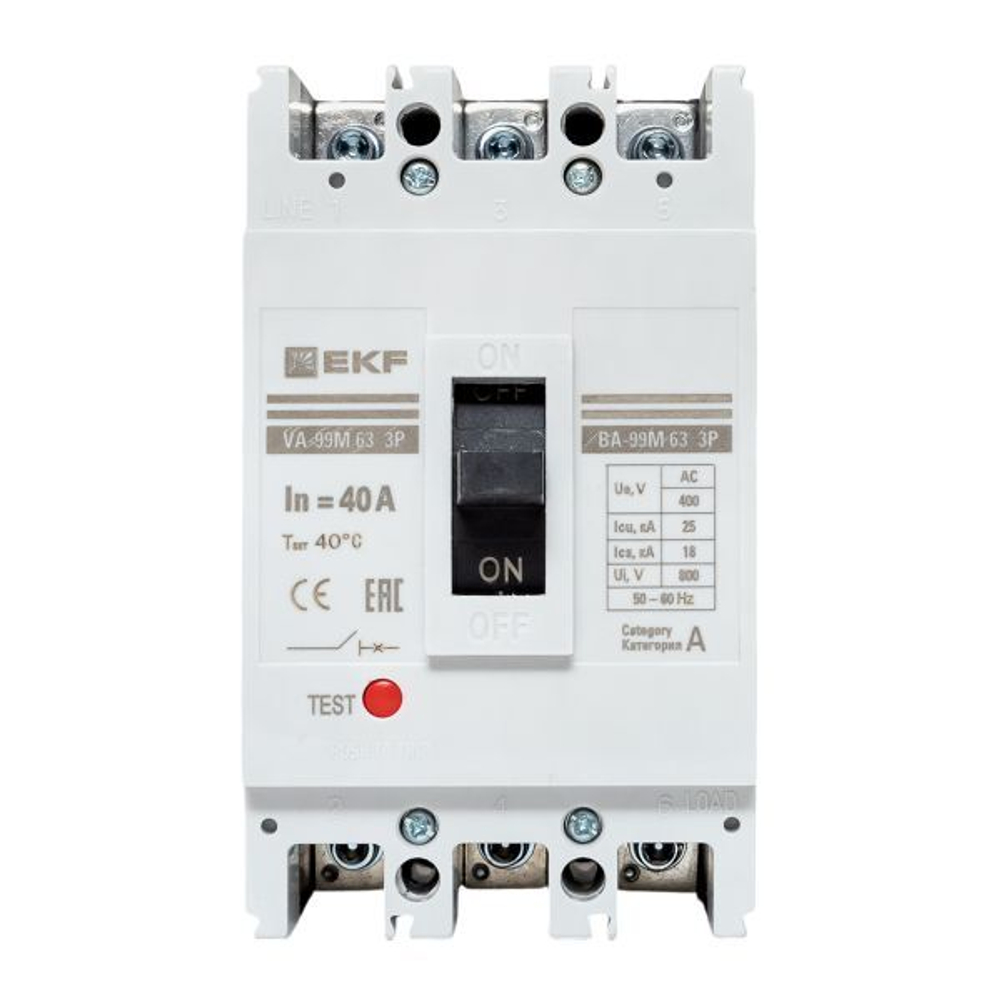 Автоматический выключатель в литом корпусе  EKF mccb99-63-40m