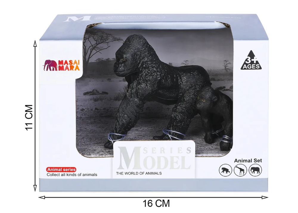 Игровой набор Masai Mara Мир диких животных: семья обезьян горилл