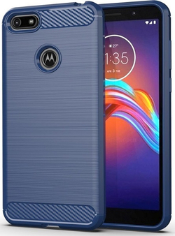 Чехол для Motorola Moto E6 play цвет Blue (синий), серия Carbon от Caseport