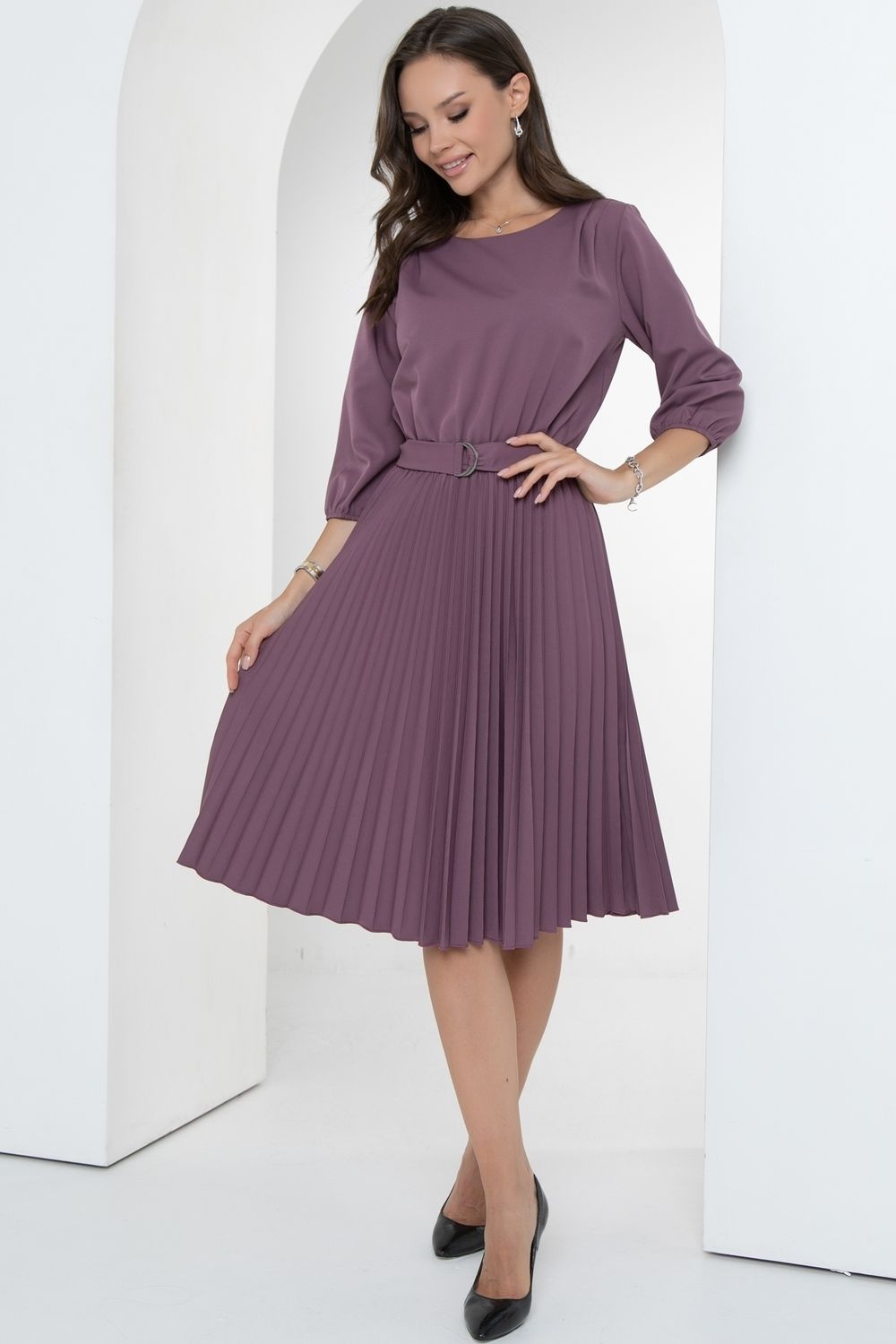 Платье Идеальный силуэт (гофре, вайолет) Diolche (Акция)