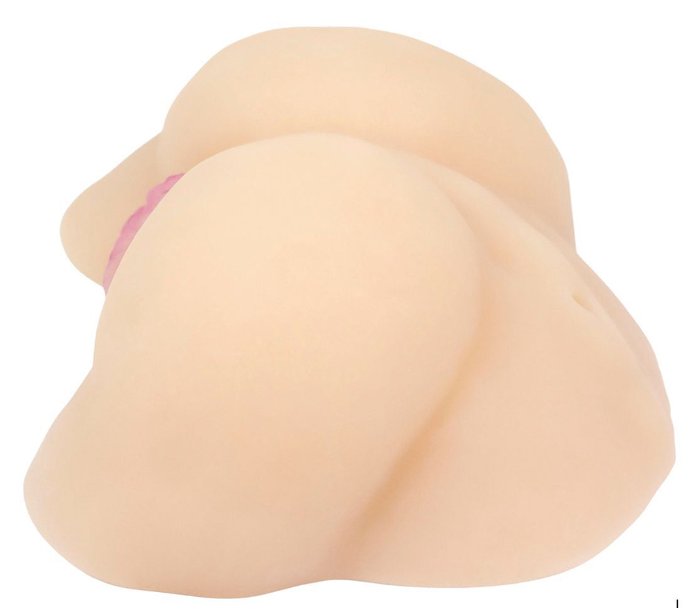 Вибровагина с двумя отверстиями и с выносным пультом (Цвет: телесный)