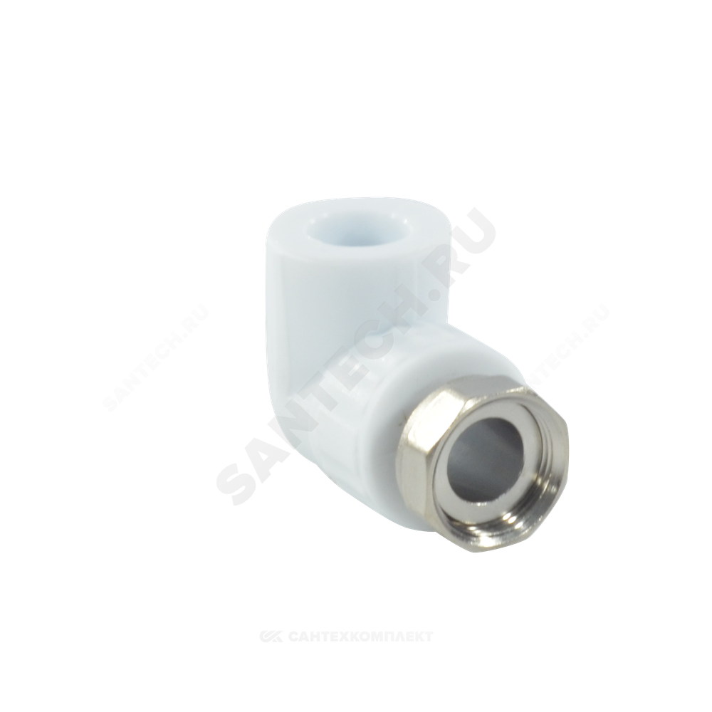 Угольник PP-R комбинированный белый Дн 25х3/4" с накидной гайкой VALFEX 10138025
