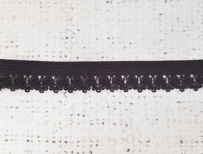 Резинка бельевая ажурная, ш. 1,2 см, чёрный