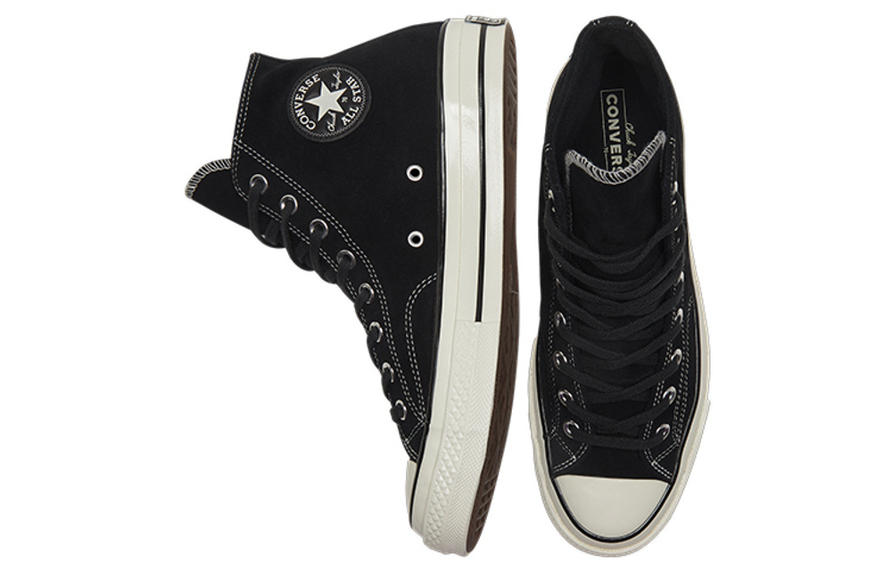 Converse 1970s Chuck Taylor All Star non-slip wear-resistant high-top canvas shoes for men and women the same black and white