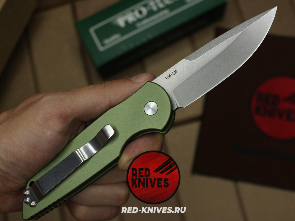 Нож Pro-Tech TR-4.3 - зеленая рукоять RK/Н111