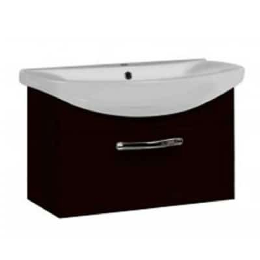 Тумба под раковину, АРИЯ, 80, черная, (подвесная, 1 ящик)