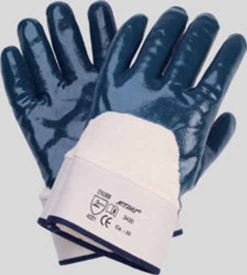 Перчатки Nitras 3430 полуобливные нитриловые твердый манжет