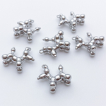 Подвеска Пудель из шариков, цвет серебро, размер 16*18, цена за 1 шт