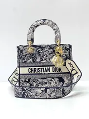 Сумка женская Dior Lady D-lite, модель среднего формата синий