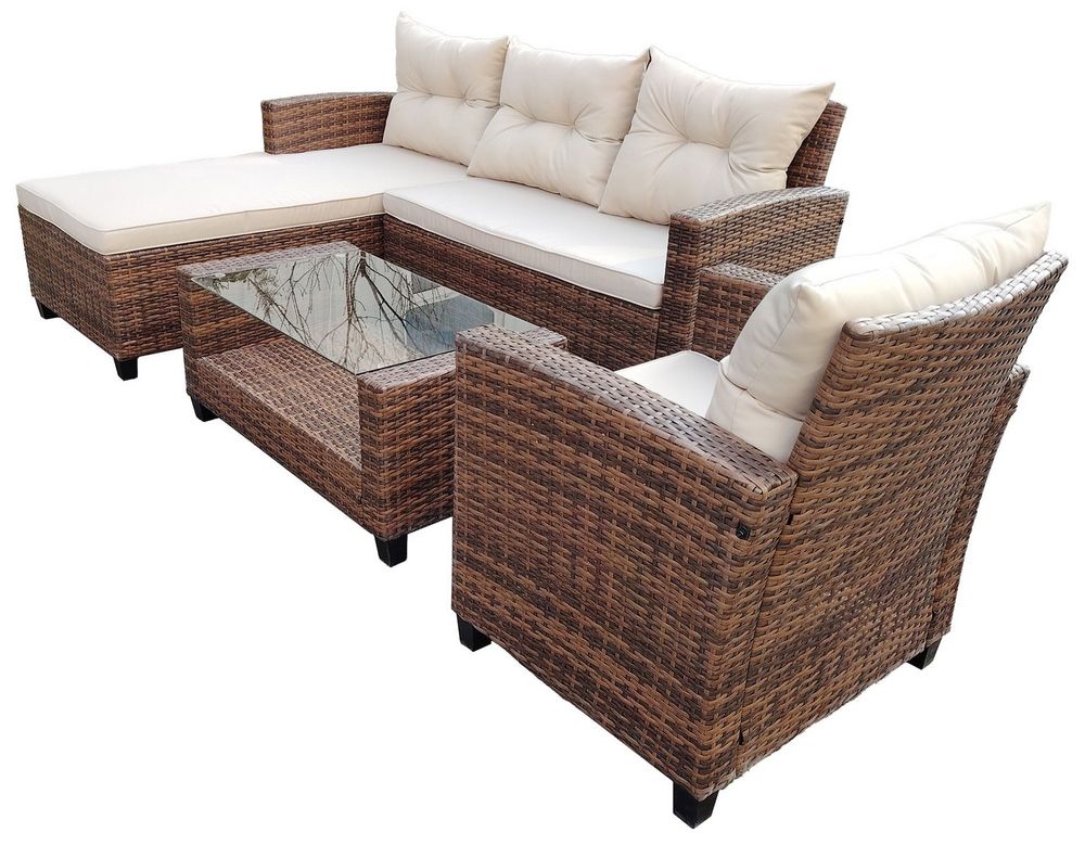 "Атланта" лаунж-зона из искусственного ротанга, цвет коричневый