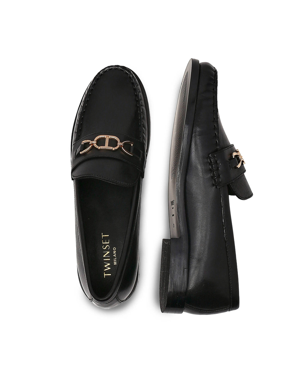 Кожаные мокасины TWINSET - черный(222TCP012)