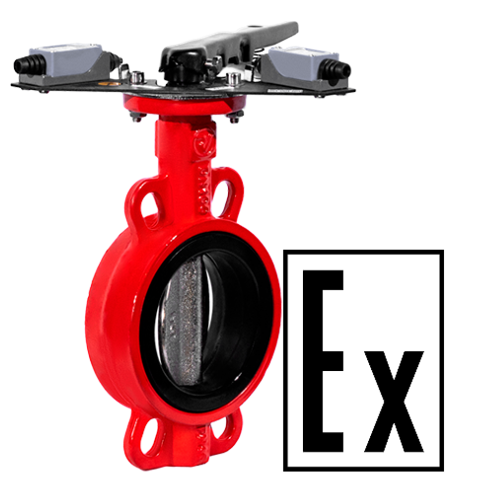 Затвор с взрывозащищенными концевыми выключателями RIDVAL RVB 01