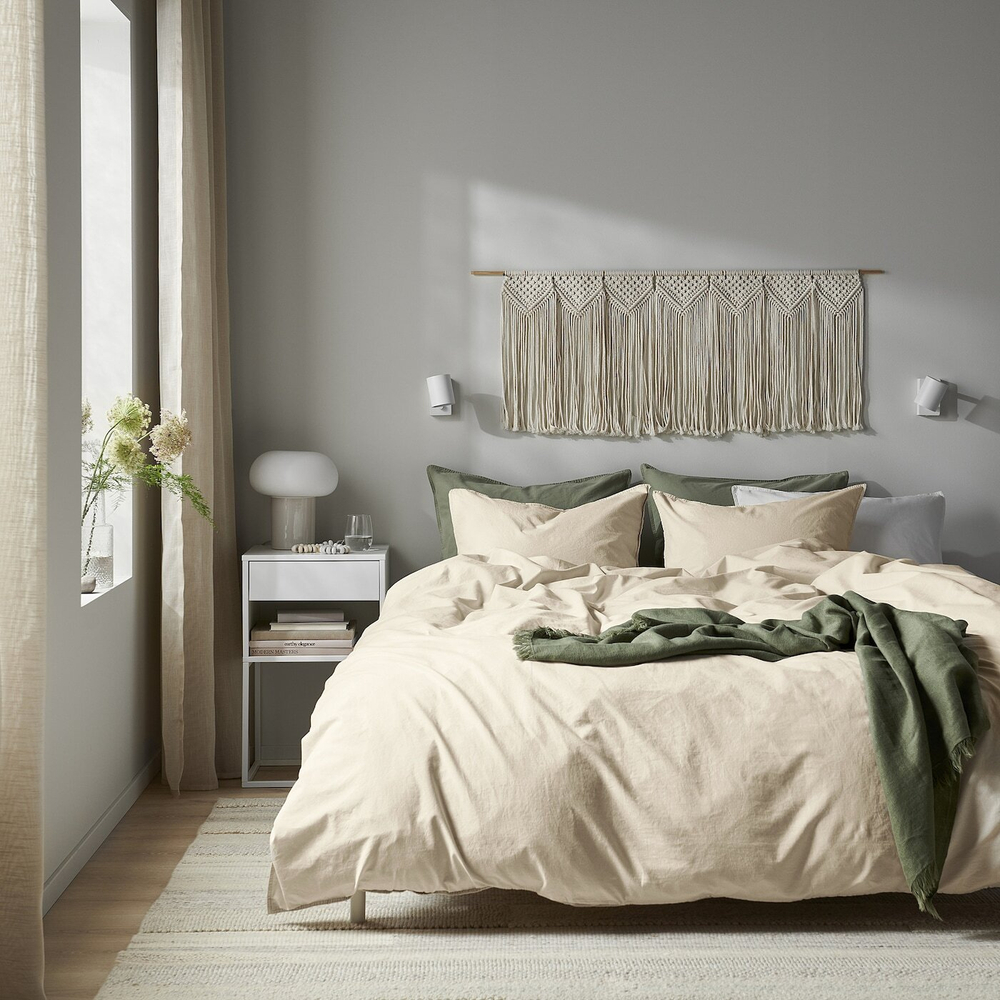 IKEA ÄNGSLILJA  (ИКЕА ÄНГСЛИЛЙА)  -  Пододеяльник и наволочка, натуральные, 150x200/50x60 см