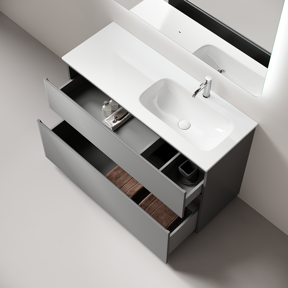 Тумба напольная Sancos Folk Floor правая 1190х445х850, c двумя ящиками оснащенными доводчиками, Ergraut soft, арт.FL120FRES