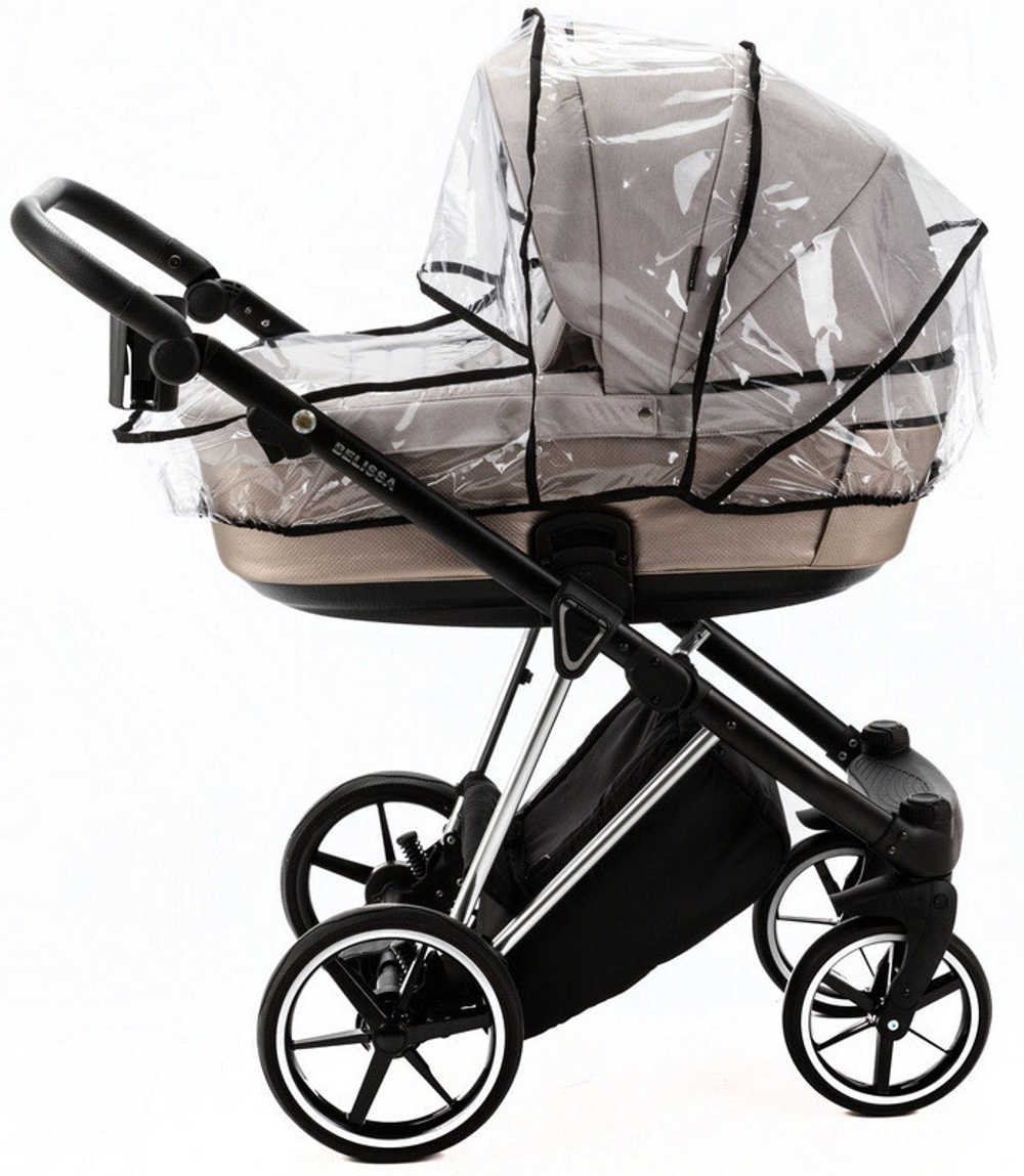 Детская коляска Adamex Belissa Special Edition 2 в 1 B-PS584 (СВ.БЕЖ С БЛЁСТ ХРОМ.РАМ)