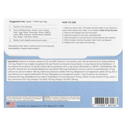PatchAid, Детский мультивитаминный патч с омега-3, 30 патчей