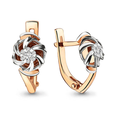 942069к Серьги из Золота с бриллиантами из коллекции "Vortex"