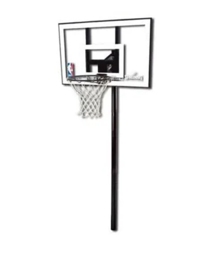 Стационарная баскетбольная стойка Spalding Silver In-Ground, 44” Polycarbonate
