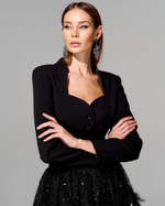 Укороченный жакет из итальянского крепа