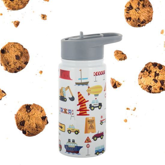 Термобутылка детская 480 мл. с трубочкой Kamille KM 2162 с 3D принтом