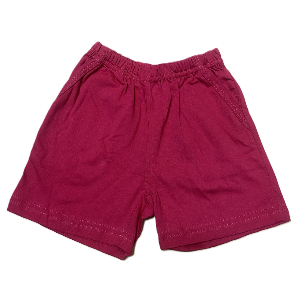 Шорты детские из кулирки (100% хлопок) с карманами малиновый цвет на рост 86 см