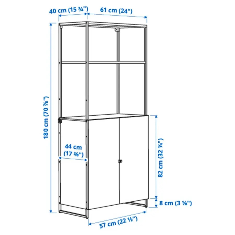 Книжный шкаф - JOSTEIN IKEA/ ЙОСТЕЙН ИКЕА,  180х61 см, белый
