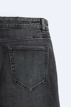 ZARA ДЖИНСЫ SKINNY С РАЗРЕЗАМИ, УГОЛЬНЫЙ