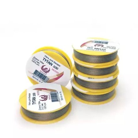 Нить для бисера Tytan 100, №2555, темно-бежевый, 100 м