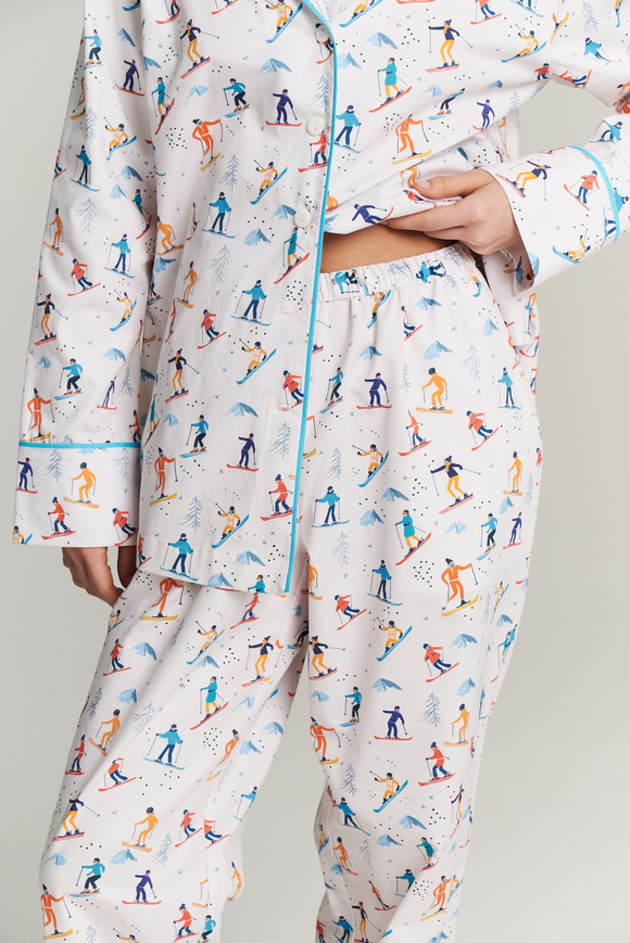 Брюки с кантом из сатина - лыжники