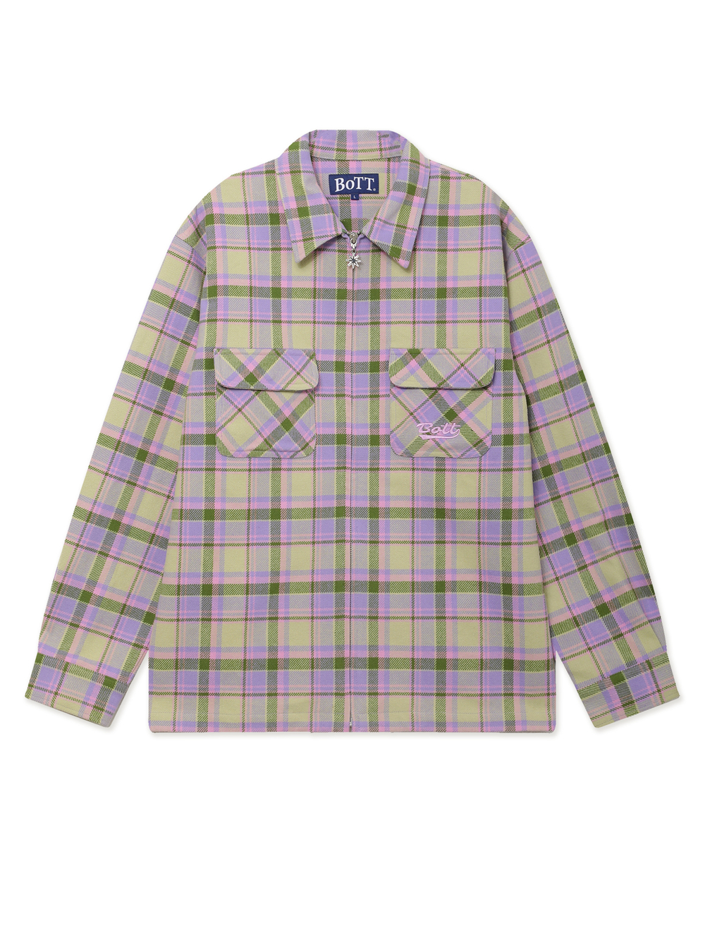 Мужская Рубашка Zip-up Flannel