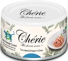 Pettric Cherie Hairball Control влажный корм для кошек (тунец с морским лещем) в подливе 80 гр