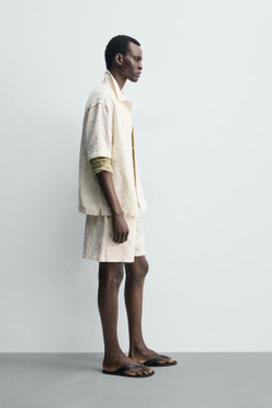 ZARA ЖАККАРДОВЫЕ ШОРТЫ, ЭКРЮ