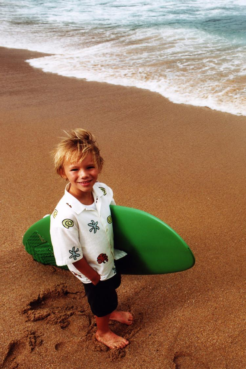 ZARA РУБАШКА С ПРИНТОМ «РАКУШКИ», ЭКРЮ