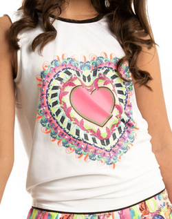 Футболка для девочки теннисная Lucky in Love Girls Rockin Rococo Rockin' Heart Tie Back Tank - white