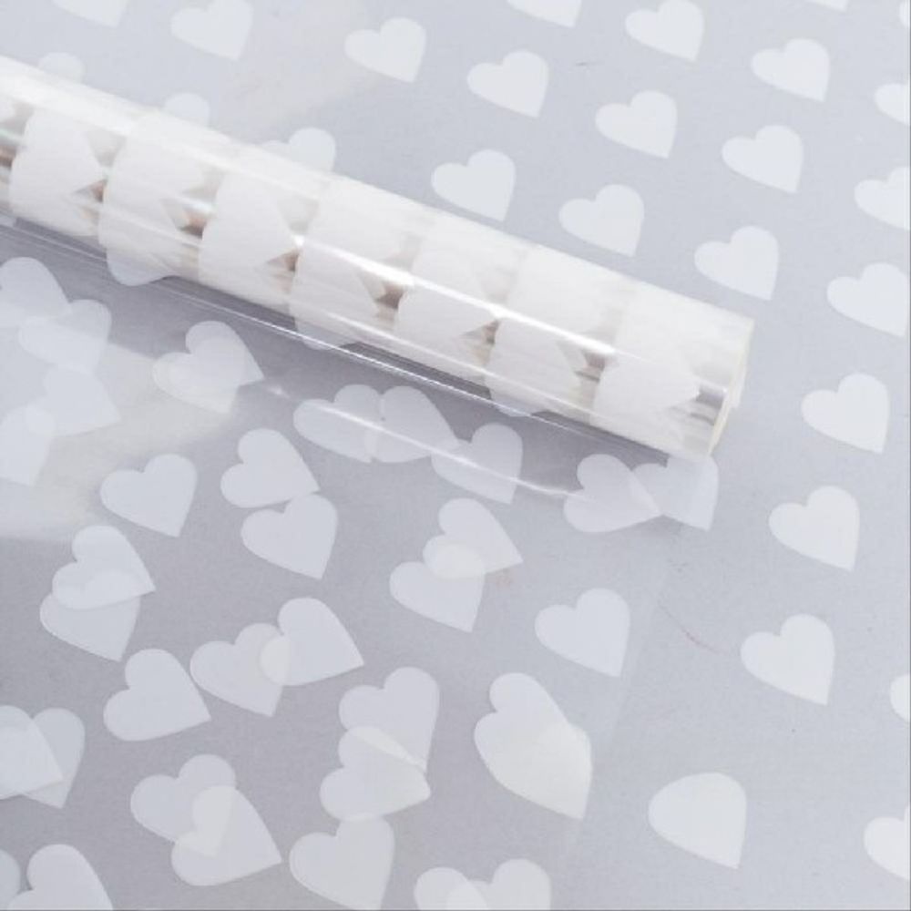 Пленка "Сердца" 70смх10м (Белый)