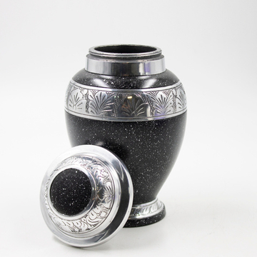Мини-урна для праха металл "Амфора Перламутр" черная гранит