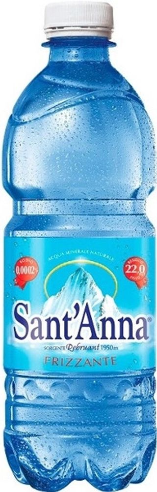 Вода Минеральная Природная Питьевая Столовая Газированная Сант&#39;Анна / Sant&#39;Anna 0.5 - пэт