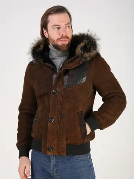 Дубленка натуральная куртка зимняя с капюшоном