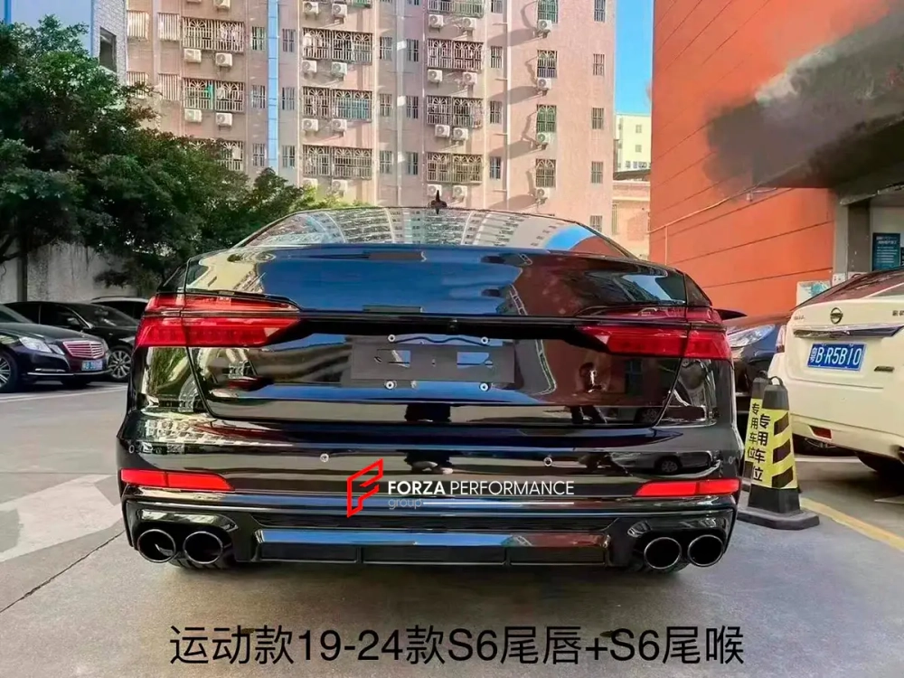 Диффузор с насадками на выхлоп для AUDI A6 C8 2019 - 2024 Ауди обвес