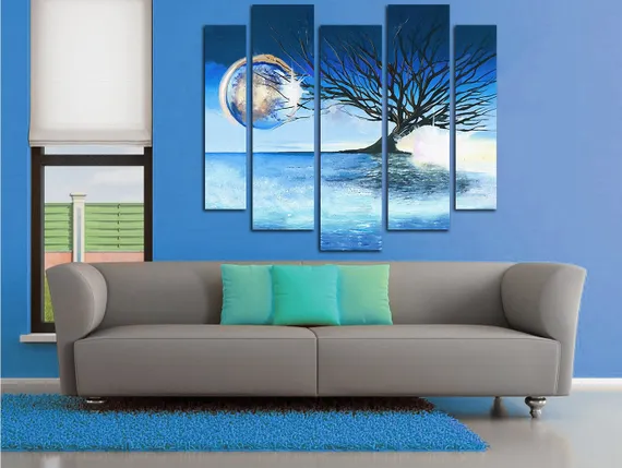 Модульная картина "Лунное дерево"