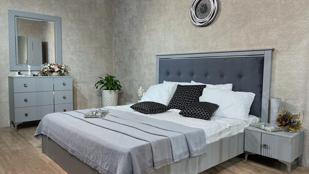 Зеркало «Лаура» серая серебро