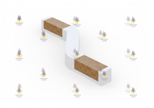 Скамья «Карелия» на бетонном основании тип-2