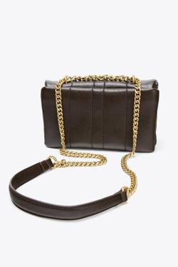 ZARA СТЕГАНАЯ МИНИ-СУМКА ЧЕРЕЗ ПЛЕЧО, ШОКОЛАДНЫЙ